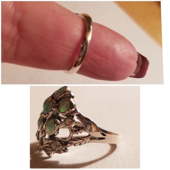 Genuine, Rare Green Fire Opal Ring. size 6 - Picture 6 of 7
